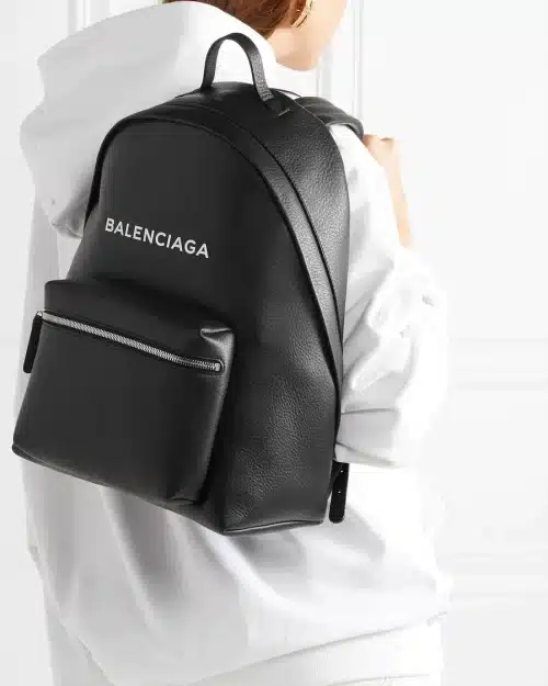 Balenciaga printed textured-leather backpack