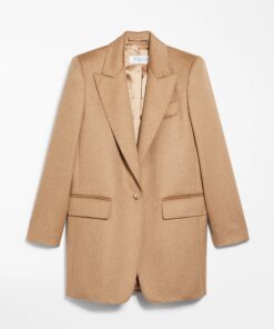 Max Mara Eva One-Button Front Peak-Lapel Wool Jacket