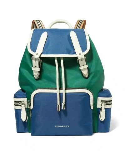 Burberry Leather-Trimmed Shell Backpack
