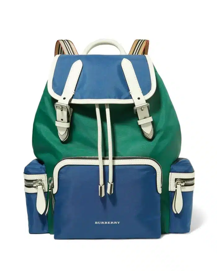 Burberry Leather-Trimmed Shell Backpack