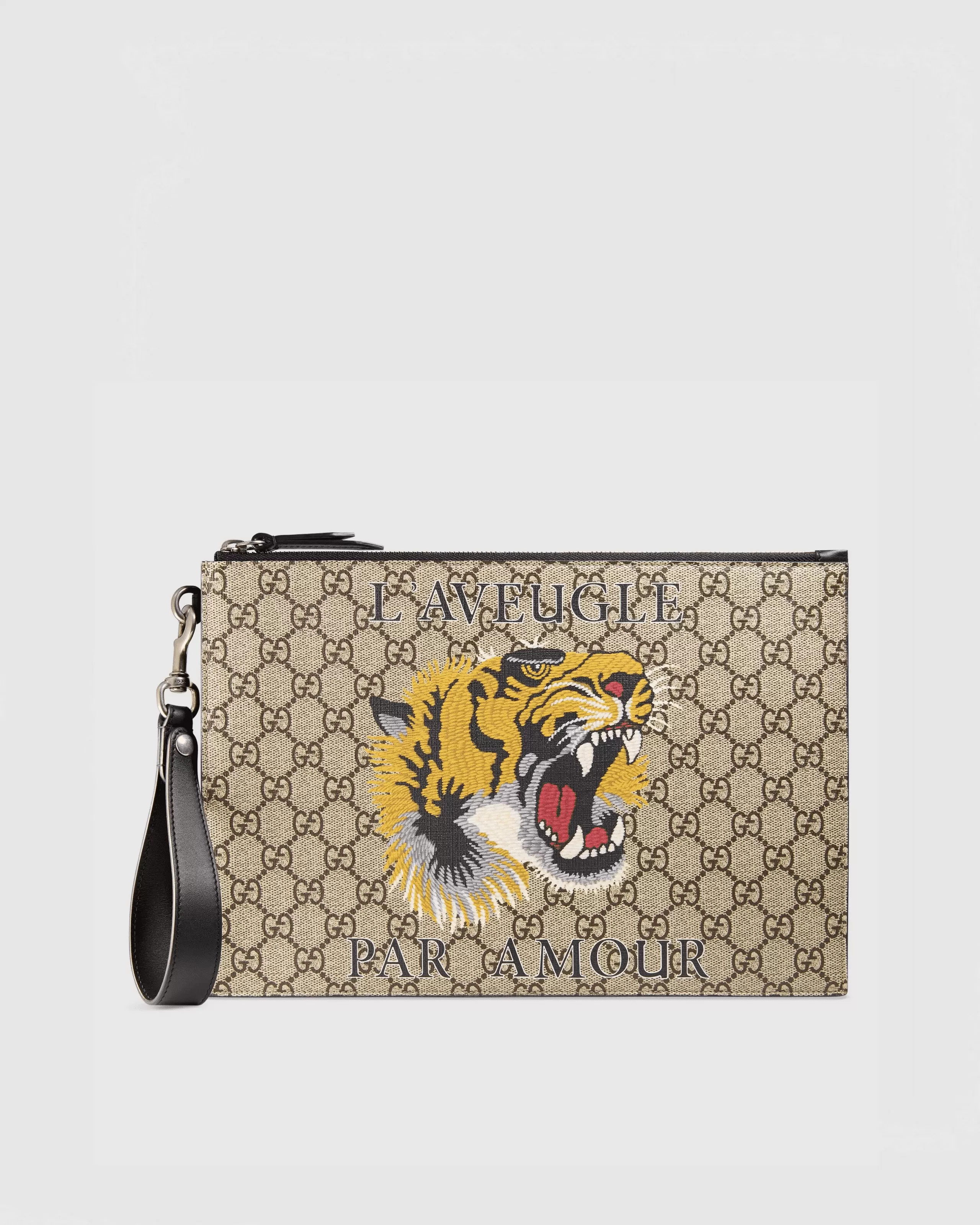 Gucci GG Bestiary Pouch With Tiger