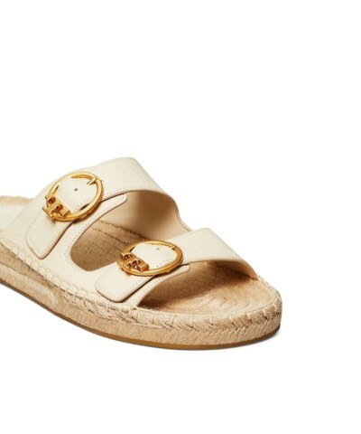 Tory Burch Selby Two-Band Espadrille Leather Sandals