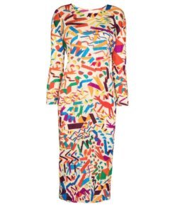 Pleats Please Issey Miyake Long Sleeve Dress Confetti