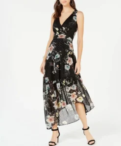 I.N.C. Sleeveless Clip-Dot Maxi Dress