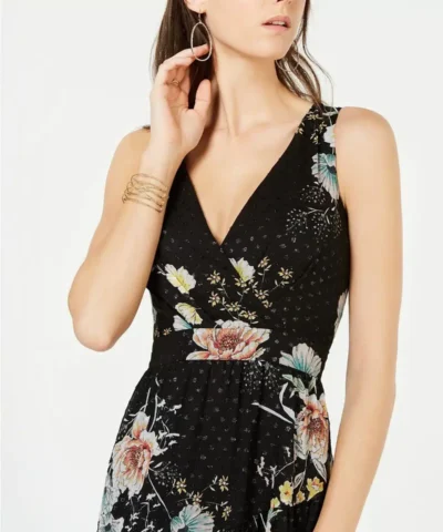 I.N.C. Sleeveless Clip-Dot Maxi Dress