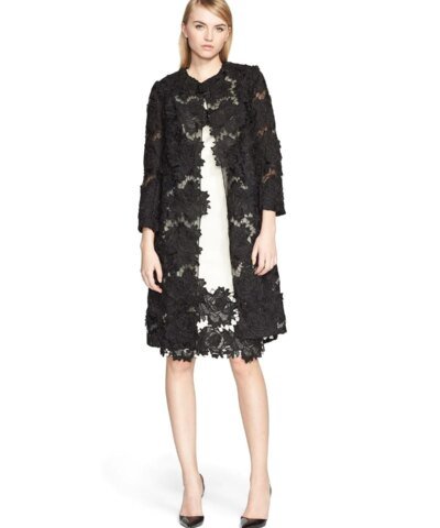 Lela Rose Guipure Floral Lace Topper