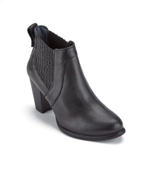 Women's Cobie II Leather Heeled Ankle Boots - Black