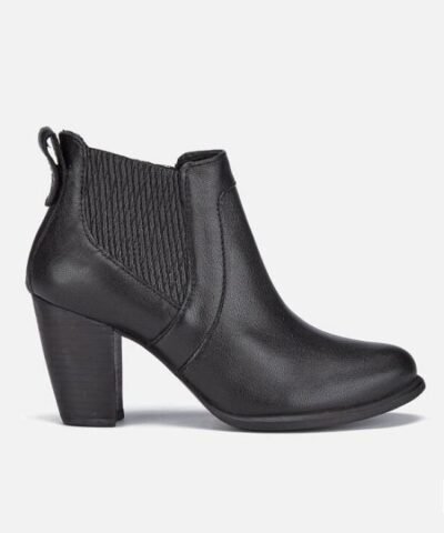 Women's Cobie II Leather Heeled Ankle Boots - Black