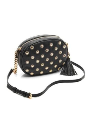 MICHAEL Michael Kors Black Ginny Studded Medium Leather Cross-body Bag