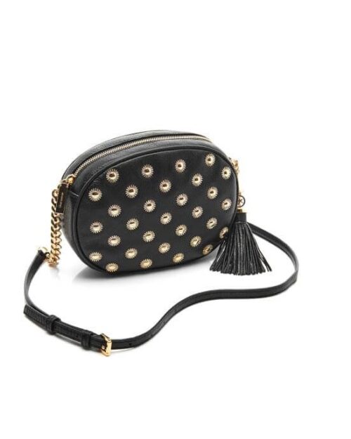 MICHAEL Michael Kors Black Ginny Studded Medium Leather Cross-body Bag