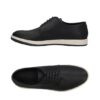 GIORGIO ARMANI Perforated Suede Derby Shoe, Black