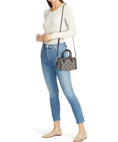 Tory Burch T Monogram Jacquard Mini Barrel, Tory Navy