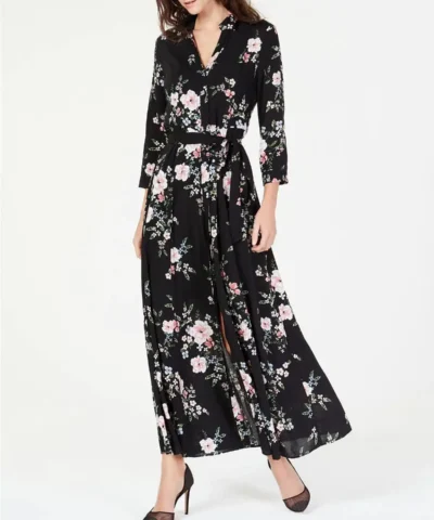 I.N.C. Printed Maxi Shirtdress