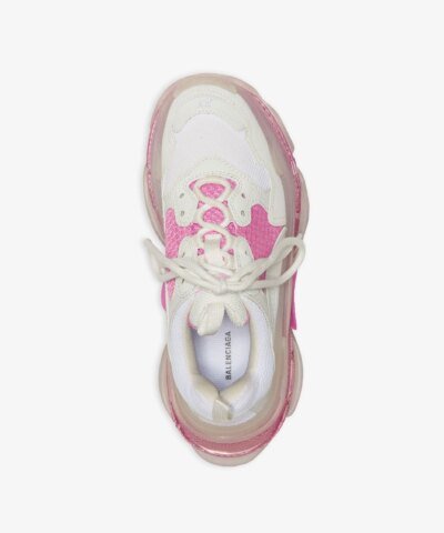 Balenciaga Women's Triple S Clear Sole Sneaker In Pink