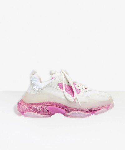 Balenciaga Women's Triple S Clear Sole Sneaker In Pink