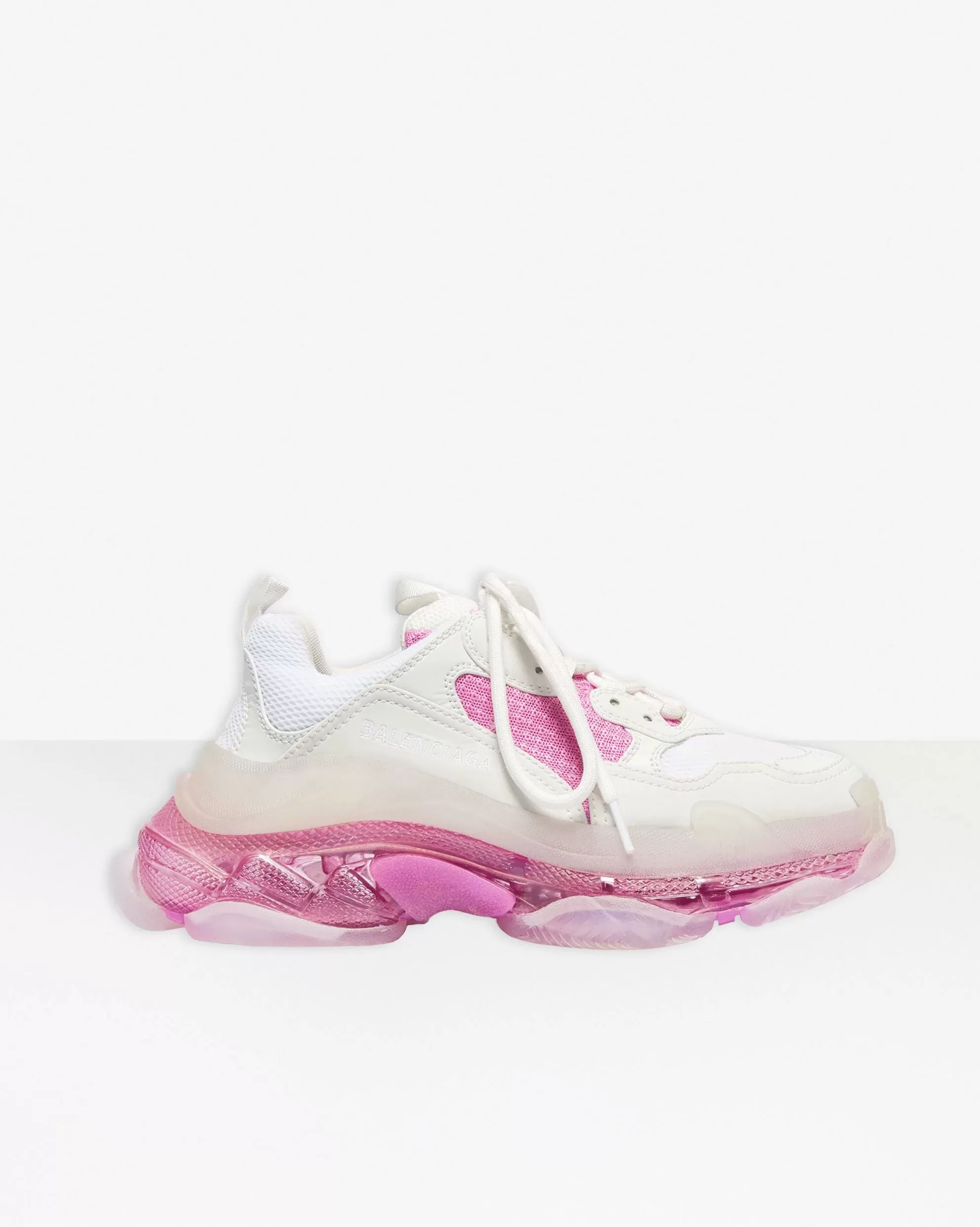 Balenciaga Women's Triple S Clear Sole Sneaker In Pink