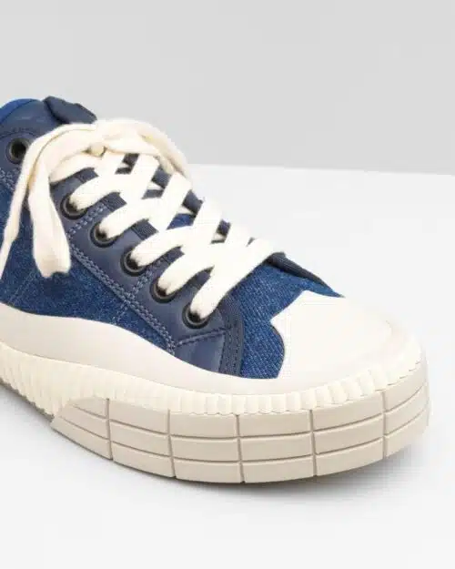 Chloe Clint Low-Top Sneaker In Cotton Denim & Calfskin