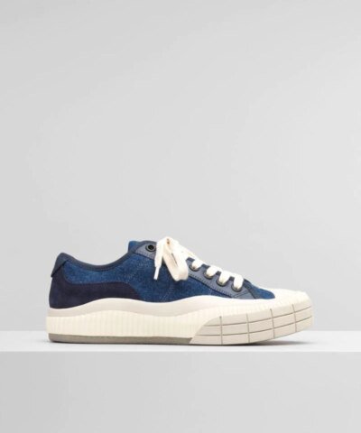 Chloe Clint Low-Top Sneaker In Cotton Denim & Calfskin