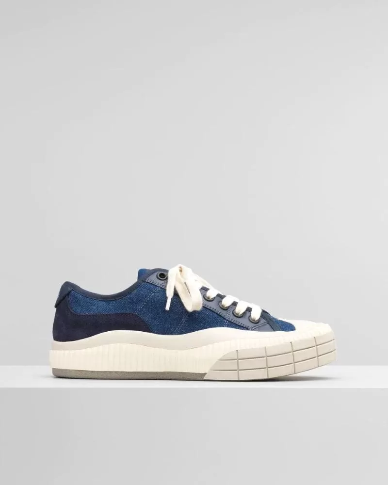 Chloe Clint Low-Top Sneaker In Cotton Denim & Calfskin