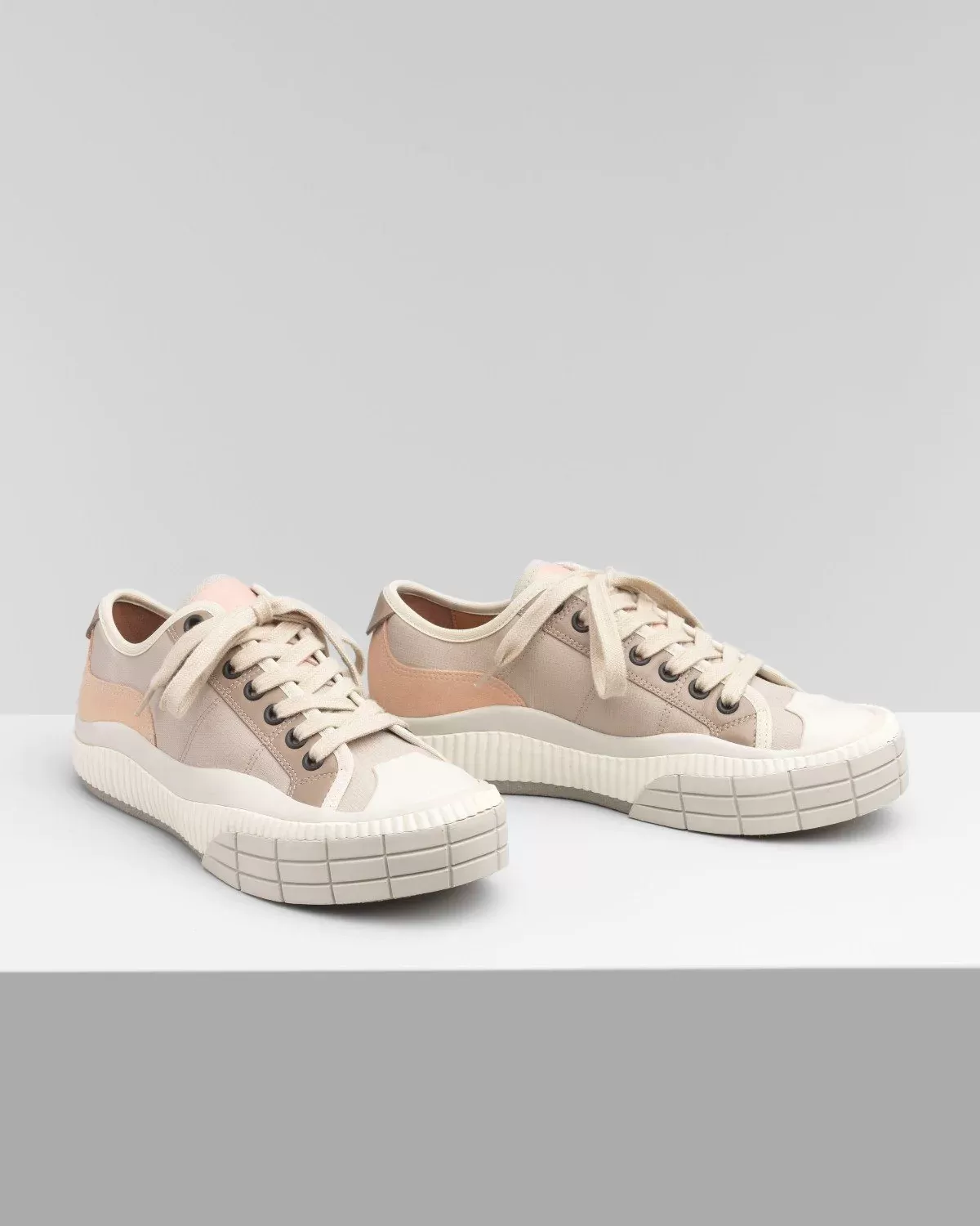 Chloe Clint Low-Top Sneaker In Nylon & Suede Calfskin