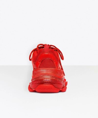 Balenciaga Men's Triple S Clear Sole Sneaker In Red