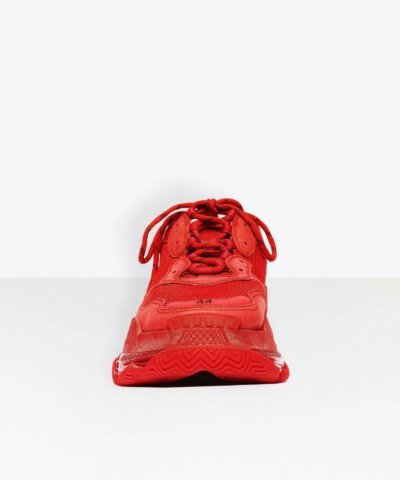 Balenciaga Men's Triple S Clear Sole Sneaker In Red