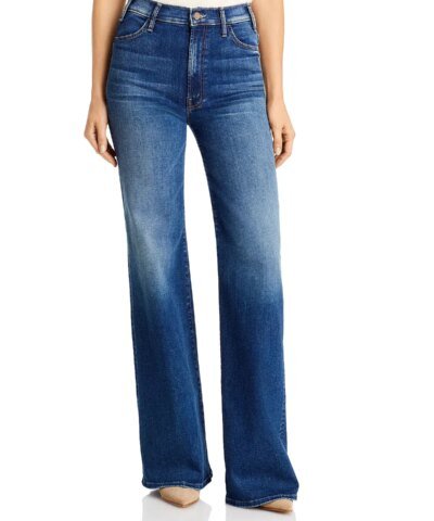 Mother The Hustler High Rise Wide Leg Jeans in High Fidelity