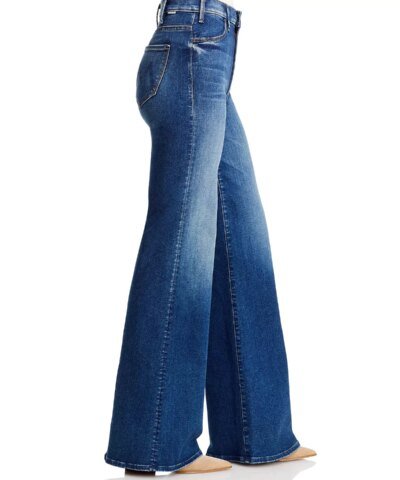 Mother The Hustler High Rise Wide Leg Jeans in High Fidelity