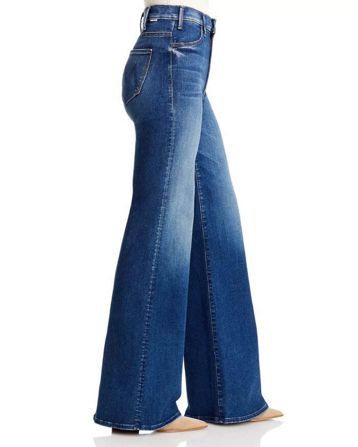 Mother The Hustler High Rise Wide Leg Jeans in High Fidelity