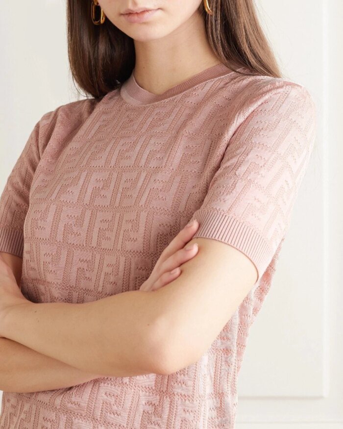 Fendi Cotton-Blend Jacquard Top