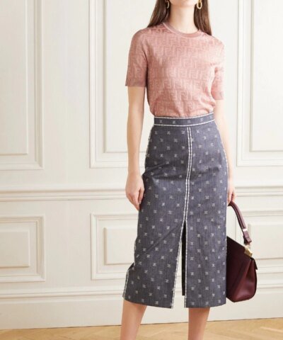 Fendi Cotton-Blend Jacquard Top