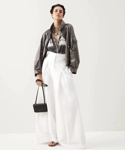 Brunello Cucinelli Cardigan In Cashmere With Sparkling Stripes