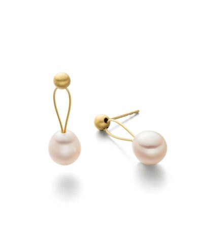 Eva Strepp Golden Dusted Pearl Drop Earrings