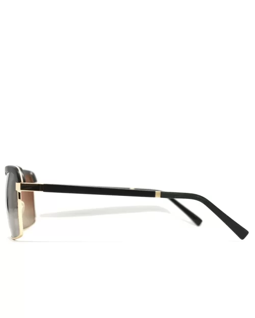 Gold and Wood Palermo Wood/Metal Unisex Luxury Sunglasses