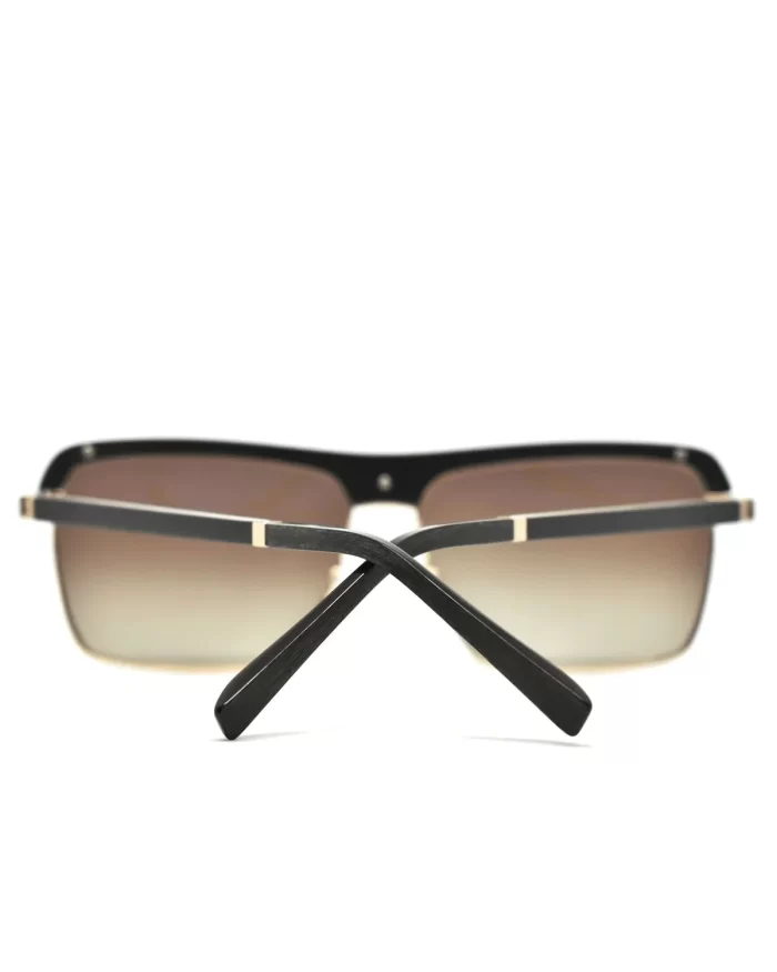 Gold and Wood Palermo Wood/Metal Unisex Luxury Sunglasses