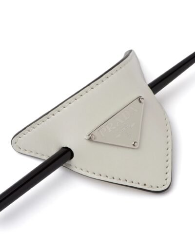 Prada White Leather Hair Clip