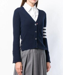 Thom Browne 4-Bar Stripe Cardigan, Navy