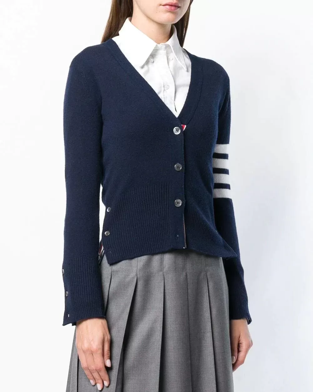 Thom Browne 4-Bar Stripe Cardigan, Navy