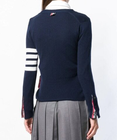 Thom Browne 4-Bar Stripe Cardigan, Navy