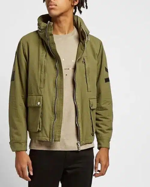 Amiri Military Cotton Canvas Jacket With Leather Patches