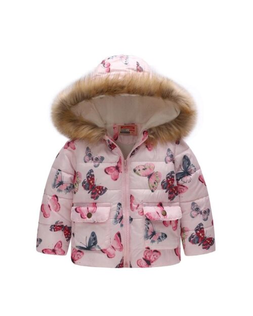 Jomake Girl's Fur Hooded Quilted Jacket