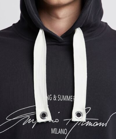Emporio Armani Sweatshirt In Cotton French Terry With Branded Signature