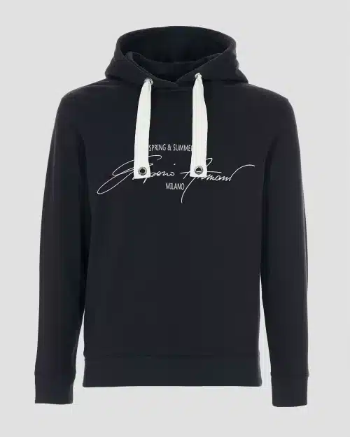 Emporio Armani Sweatshirt In Cotton French Terry With Branded Signature