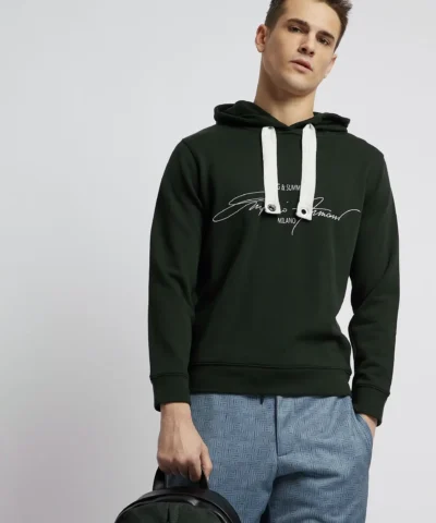 Emporio Armani Sweatshirt In Cotton French Terry With Branded Signature