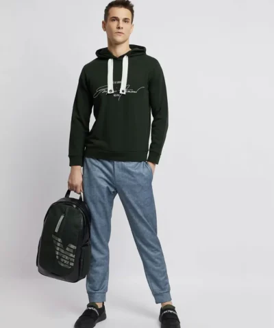 Emporio Armani Sweatshirt In Cotton French Terry With Branded Signature