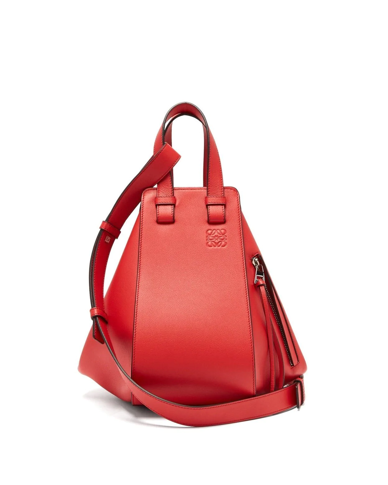 Loewe Hammock Small Leather Shoulder Bag In Red