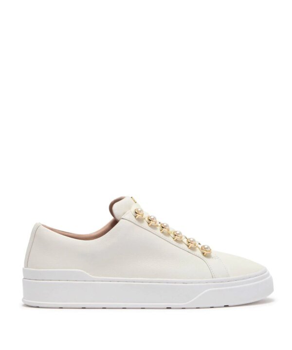 Stuart Weitzman Excelsa Faux Pearl Sudded Sneaker