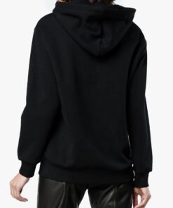 Moschino Cotton Hoodie With Floral Logo Motif Black