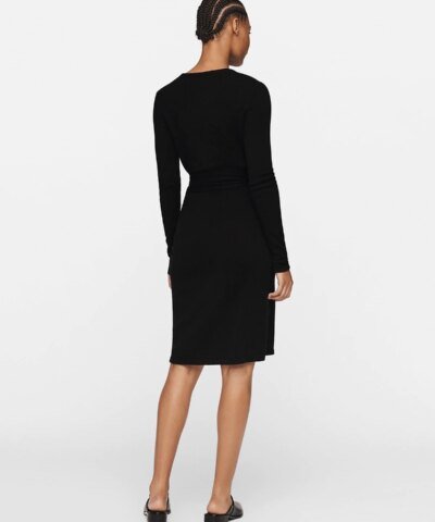 DVF New Linda Wool-Cashmere Wrap Dress, Black