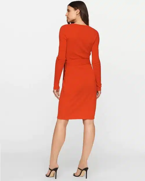 DVF New Linda Wool-Cashmere Wrap Dress, Pop Red